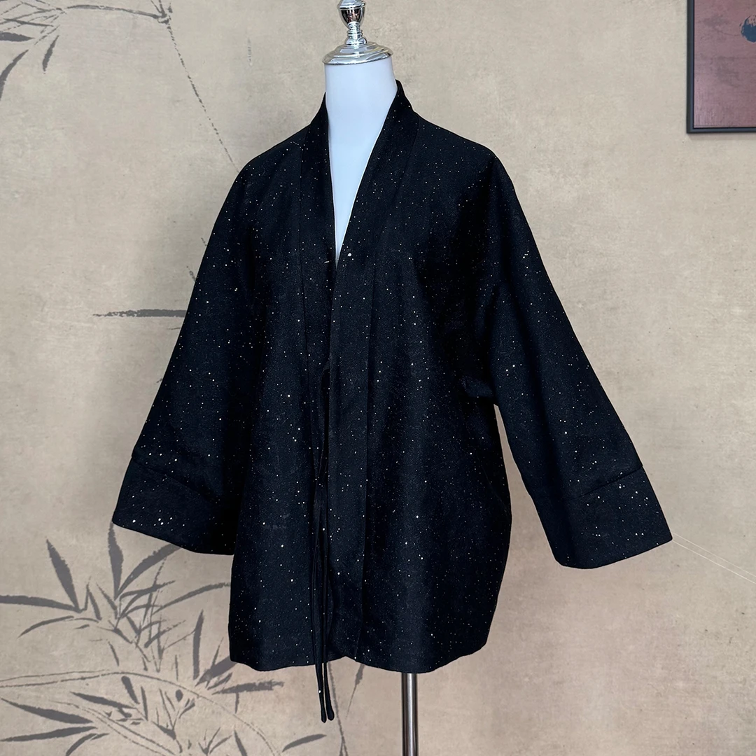 【卷卷新中式】上久楷“春三月”桑蚕丝真丝羊毛真丝内衬茶服外套