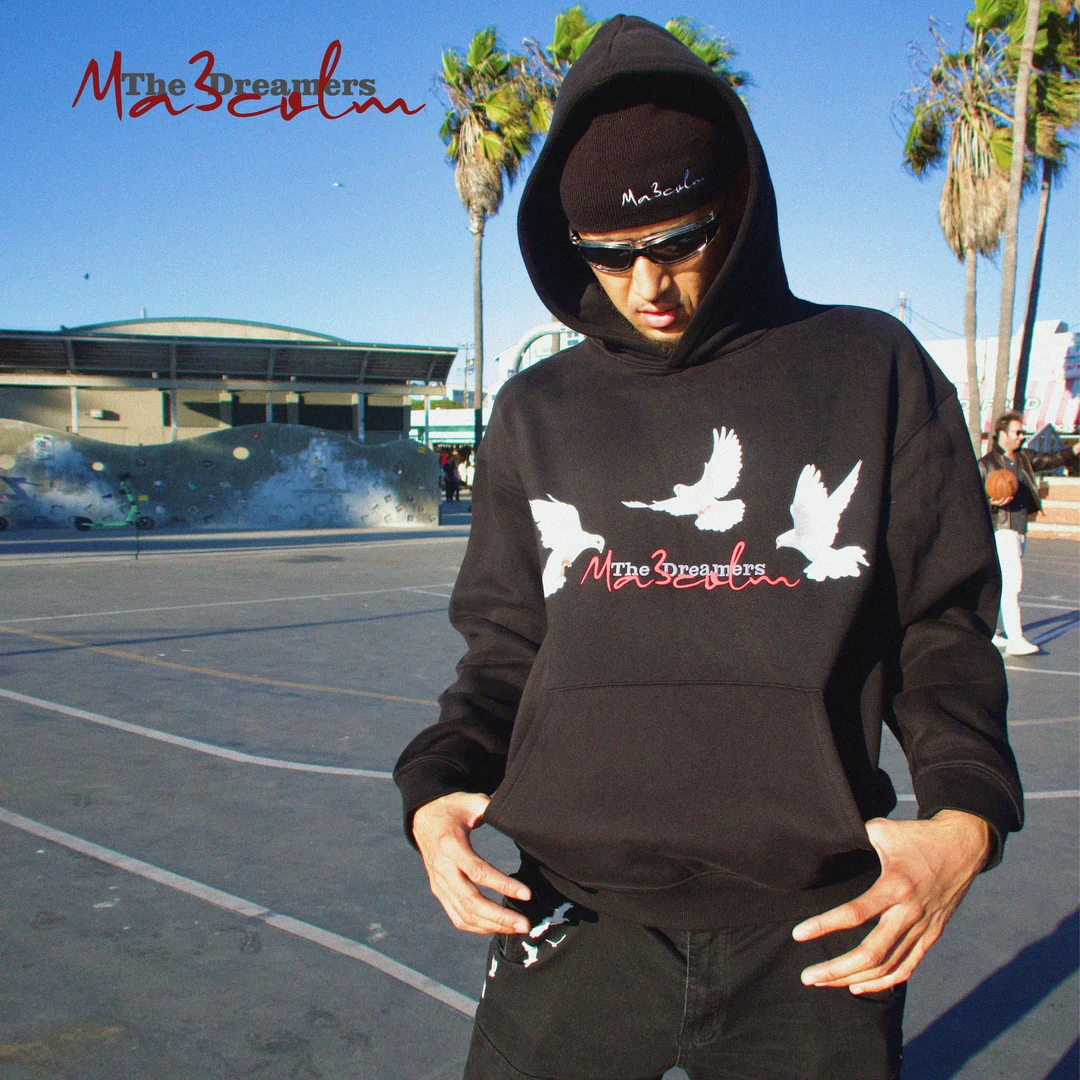 Ma3colm追梦系列和平与爱鸽子夏季重磅直喷刺绣卫衣卡米然