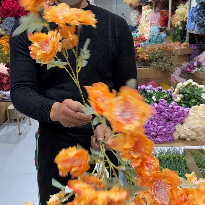 多头橘色格桑花20支