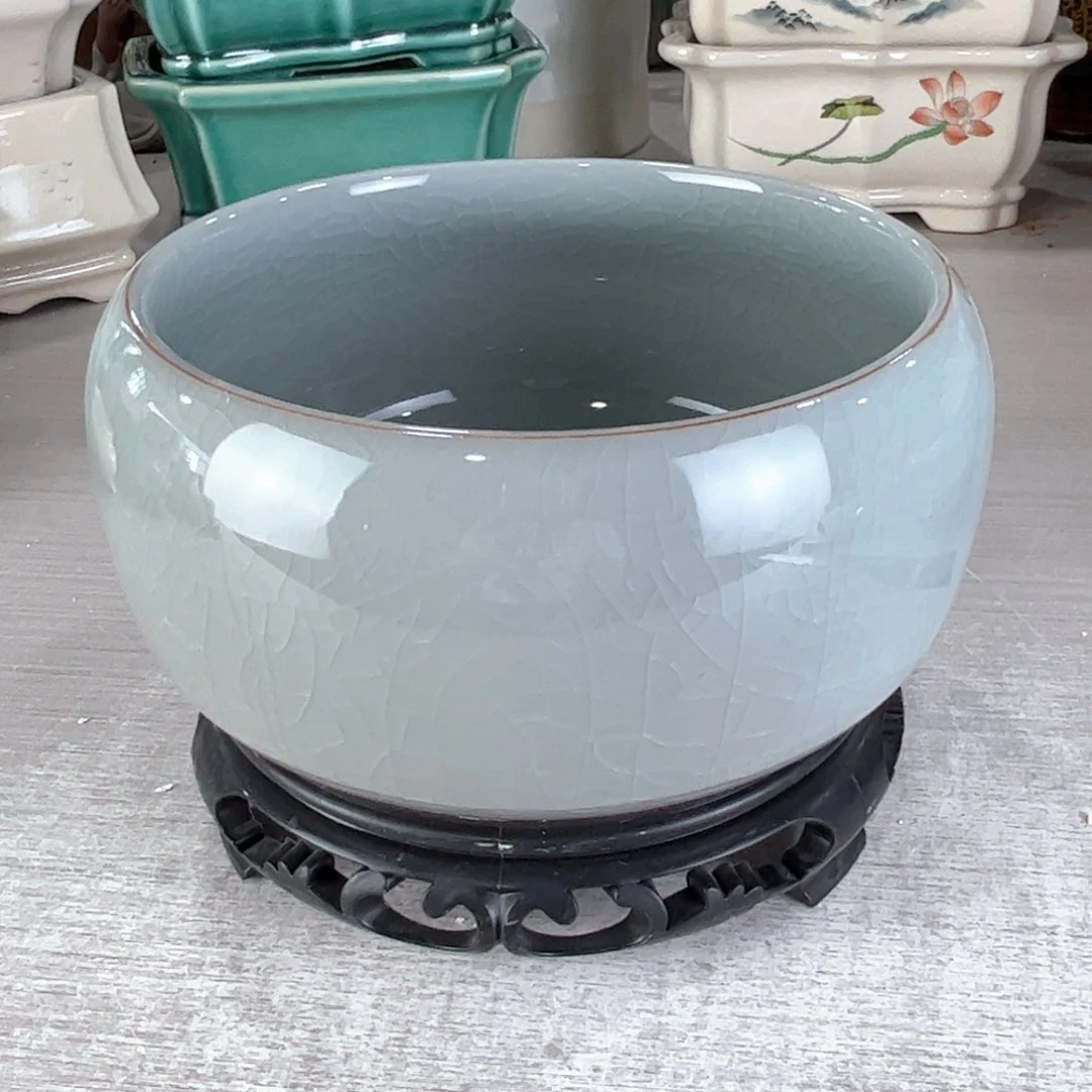 陶瓷绿植多肉花盆，微瑕拍满8.8包邮默认打孔发货，微瑕