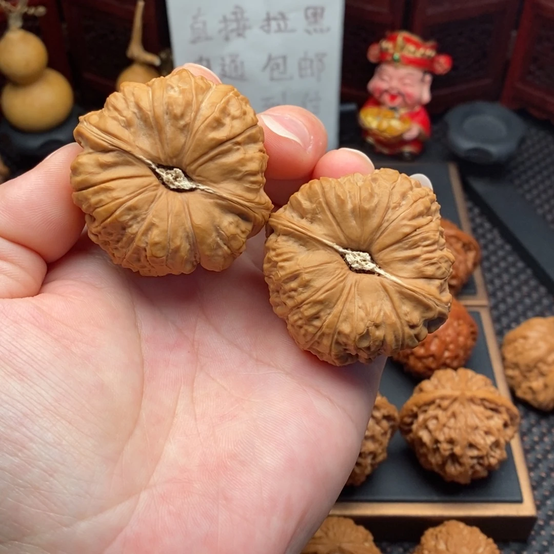 把件文玩核桃边肚48尺全品南瓜墩