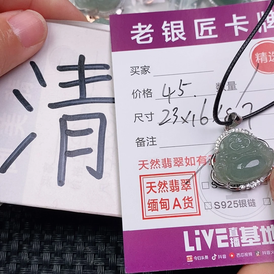翡翠银S925镶嵌颈饰