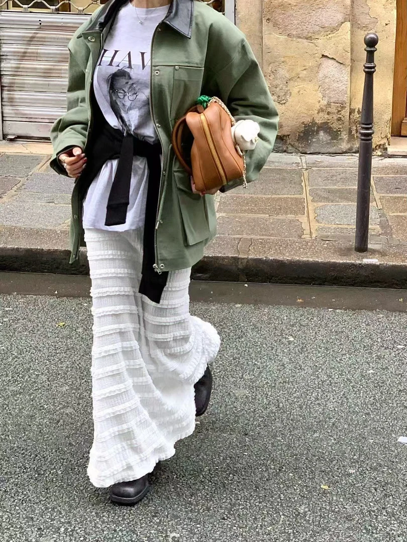 【no退no换】芳芳在韩国 东大门正品代购/RE家/花边层次感半身裙