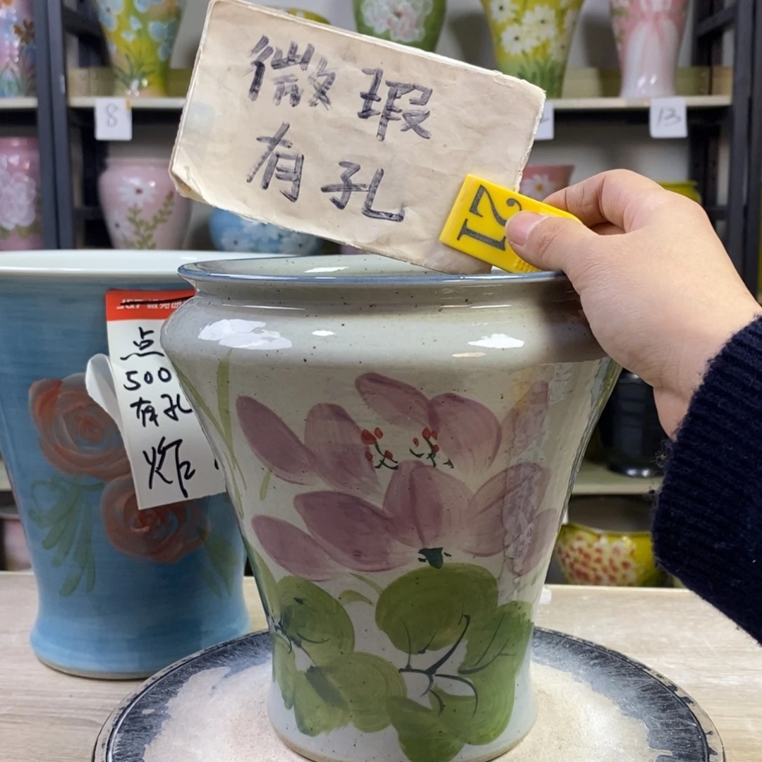 景德镇手工手绘陶瓷花盆