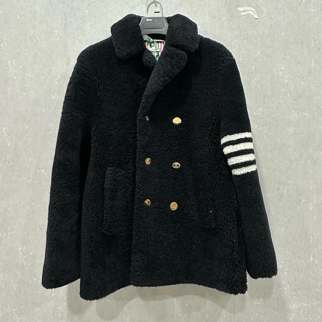 99新 THOMBROWNE 皮毛一体双排金扣 2码 99新 005972