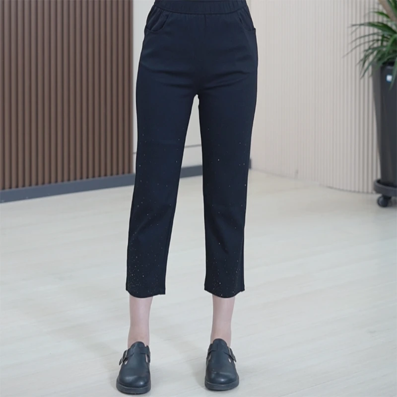 烫钻小黑裤百搭经典定制不支持7天无理由退货51179