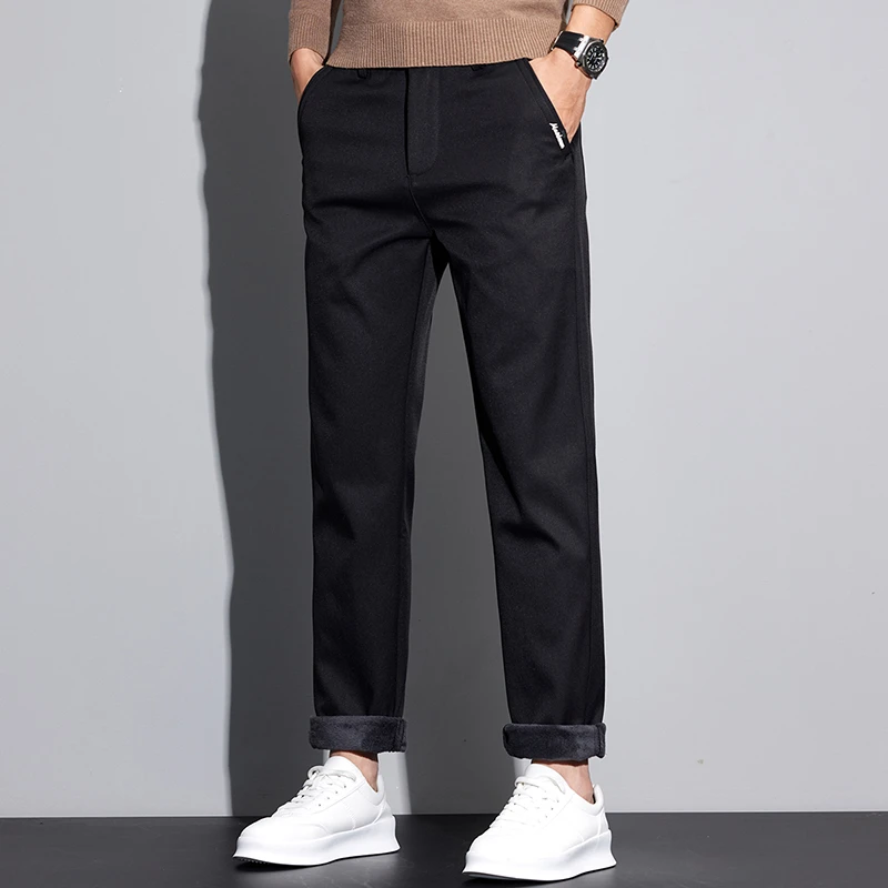 CANELIN KISKHA休闲裤男士韩版修身直筒显高百搭弹力轻商务长裤