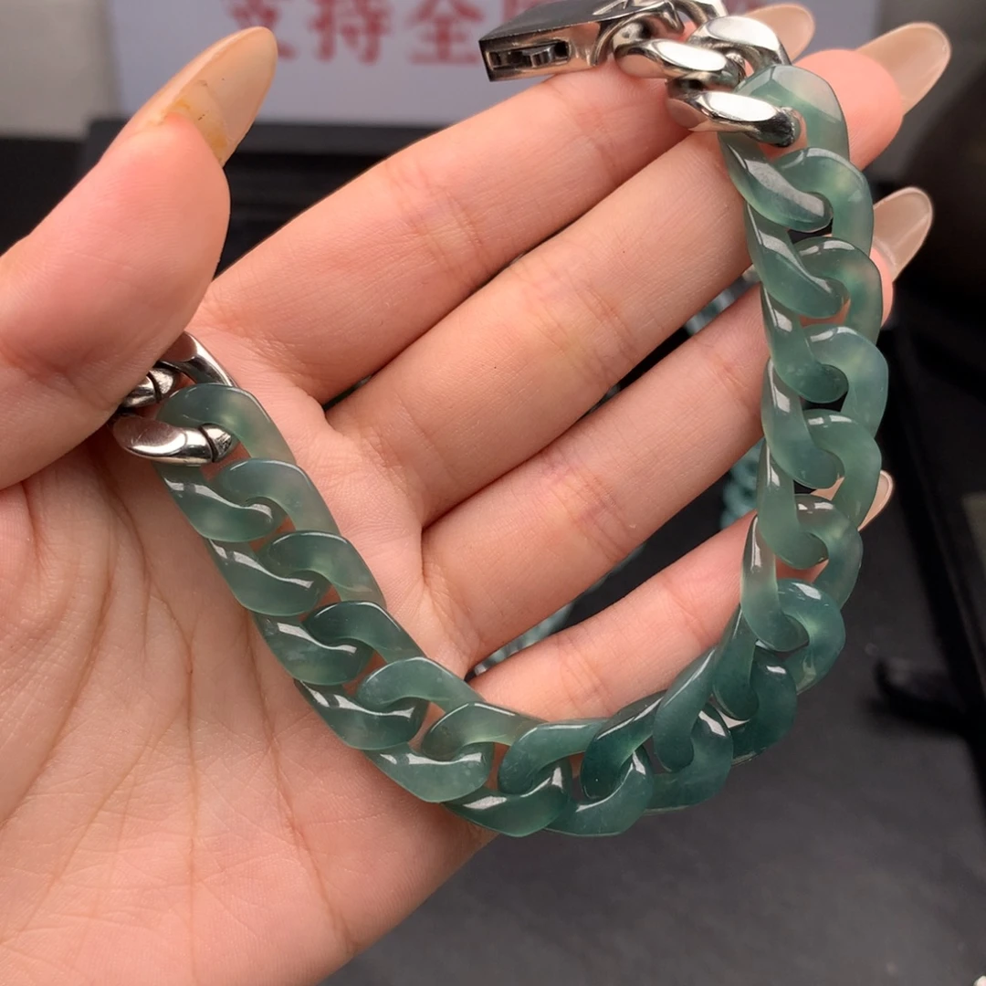 你***懂翡翠未镶嵌手链000009