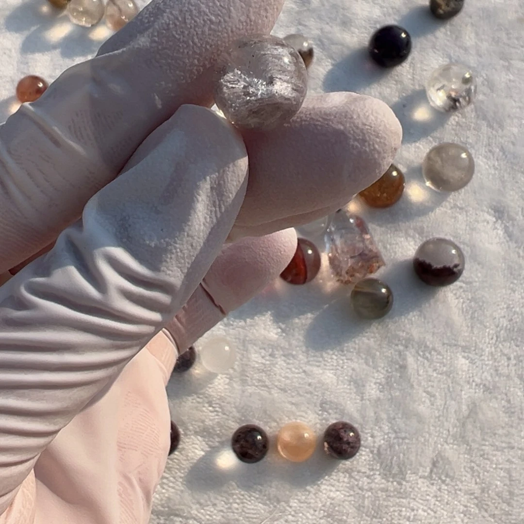 水晶紫幽灵11mm定制打孔不退换未镶嵌托**图