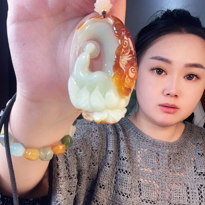 合金蛇纹石玉吊坠我****～