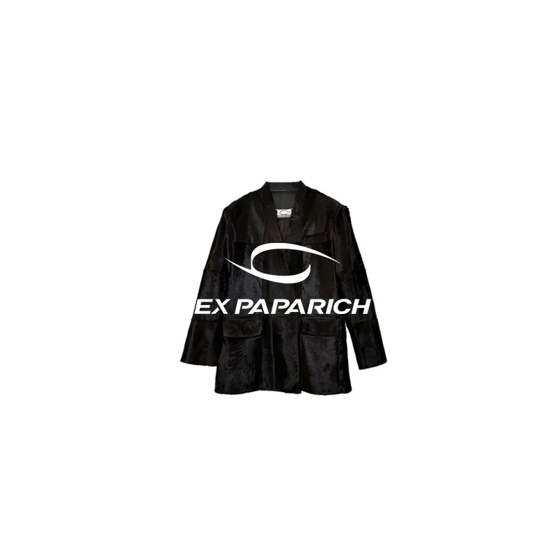 EXPAPARICH 光影廓形V领皮草外套