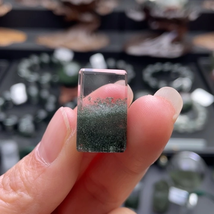 颈饰水晶未镶嵌绿幽灵聚宝盆吊坠