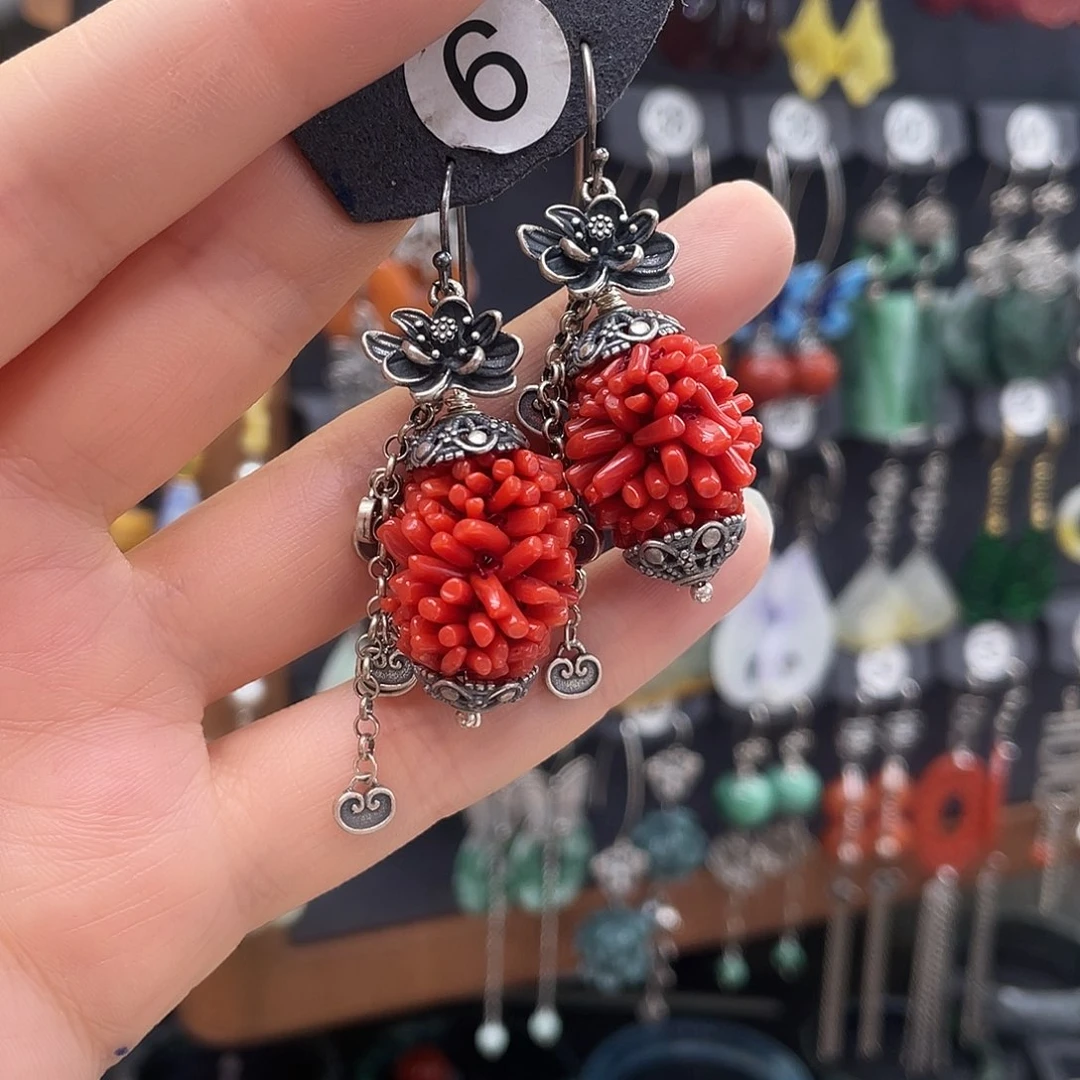 翡翠耳饰银S925镶嵌蒙*754yjjhgh