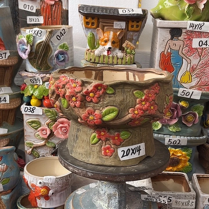粗陶材质多肉花盆