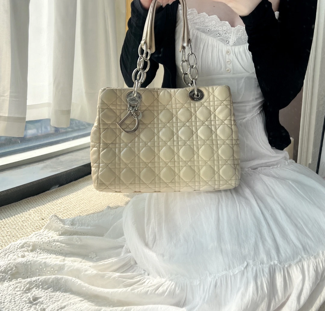 95新 DIOR/迪奥 dior浅黄色托特手提包