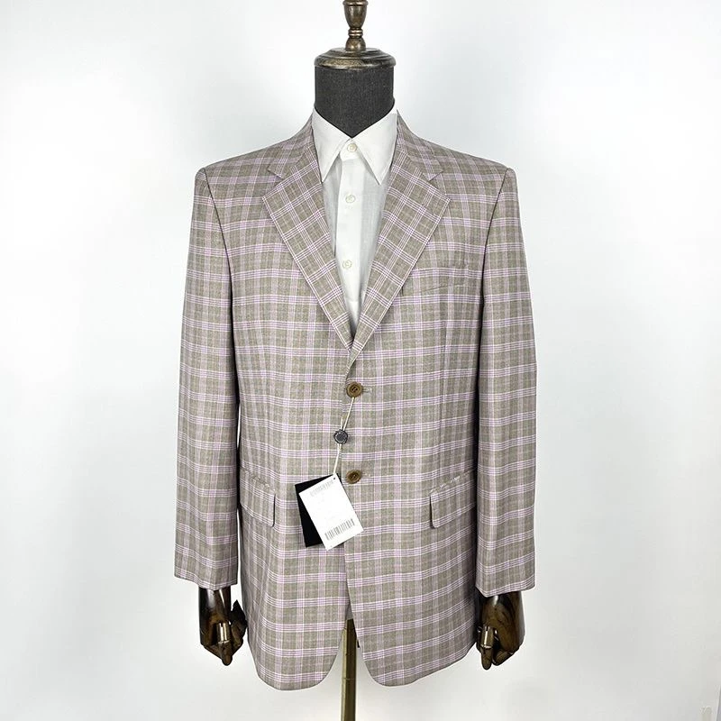 K1224A柜4708 观家洋服撤柜100羊毛西服外套男士高端格子休闲西装