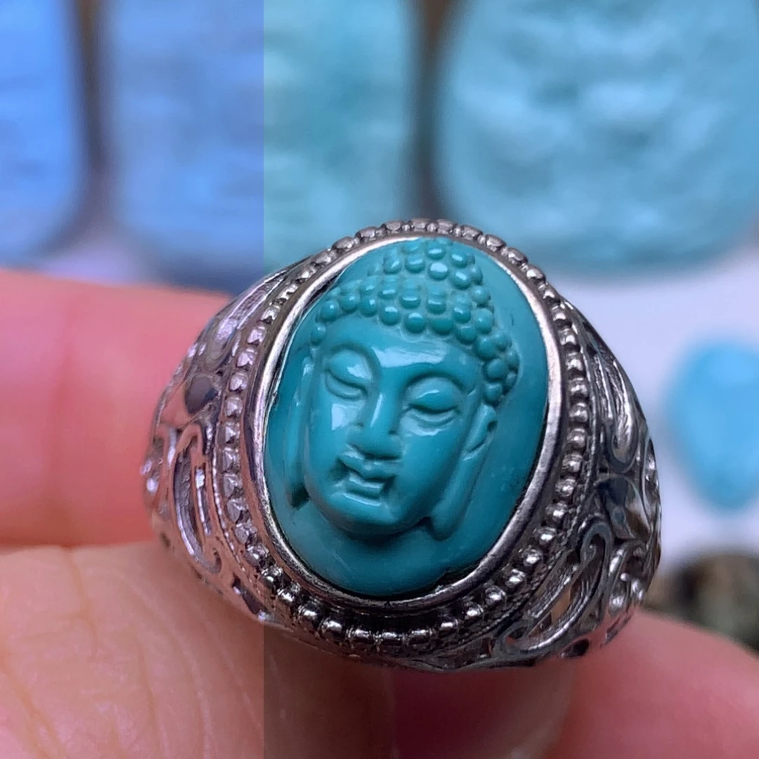 雕刻佛首戒指7.4克