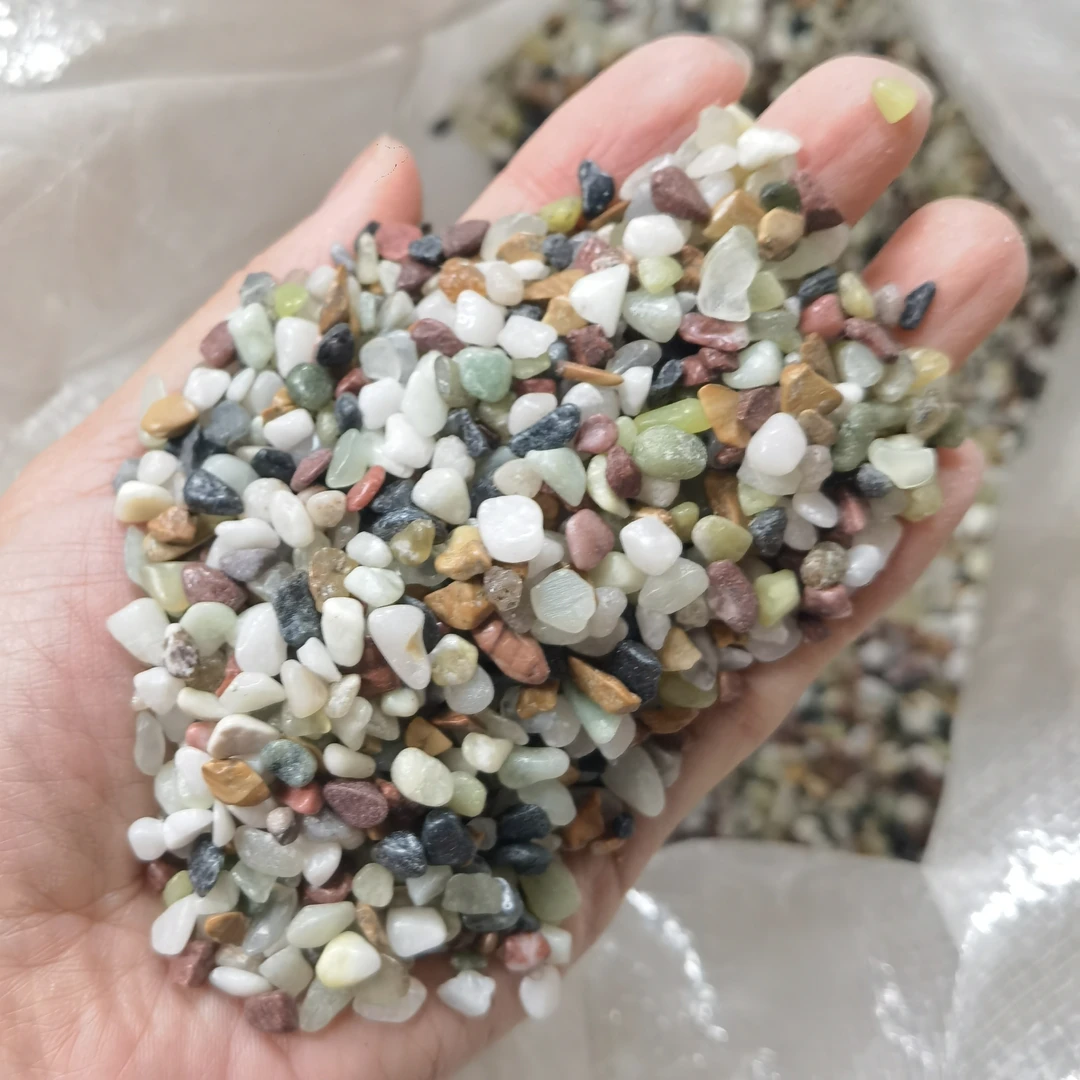 水族用品鱼缸底砂五彩玉石颗粒水晶净化消磁石原石供佛摆件石头