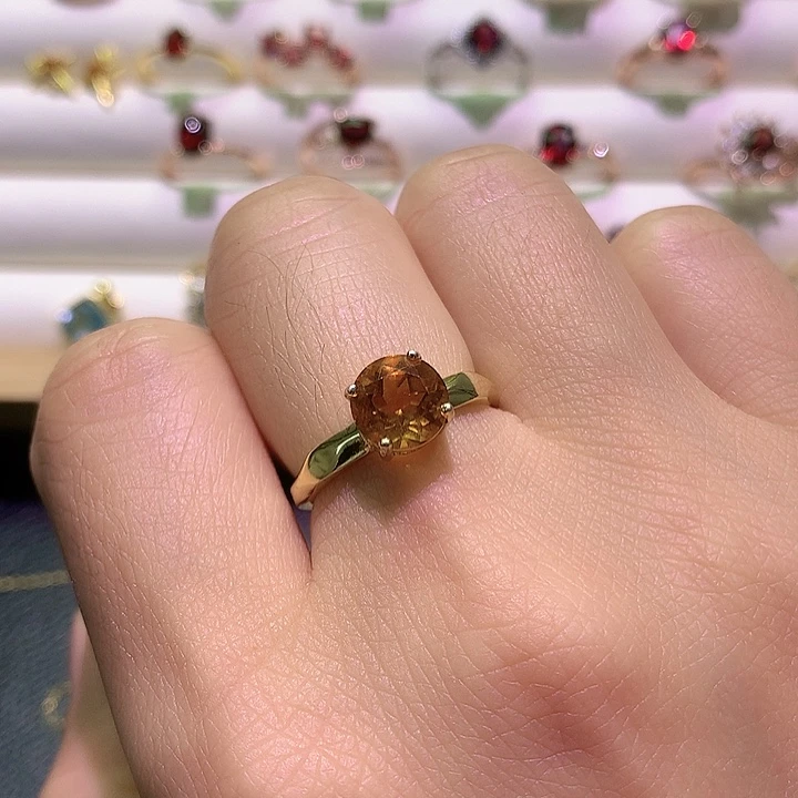 黄晶银S925镶嵌戒指