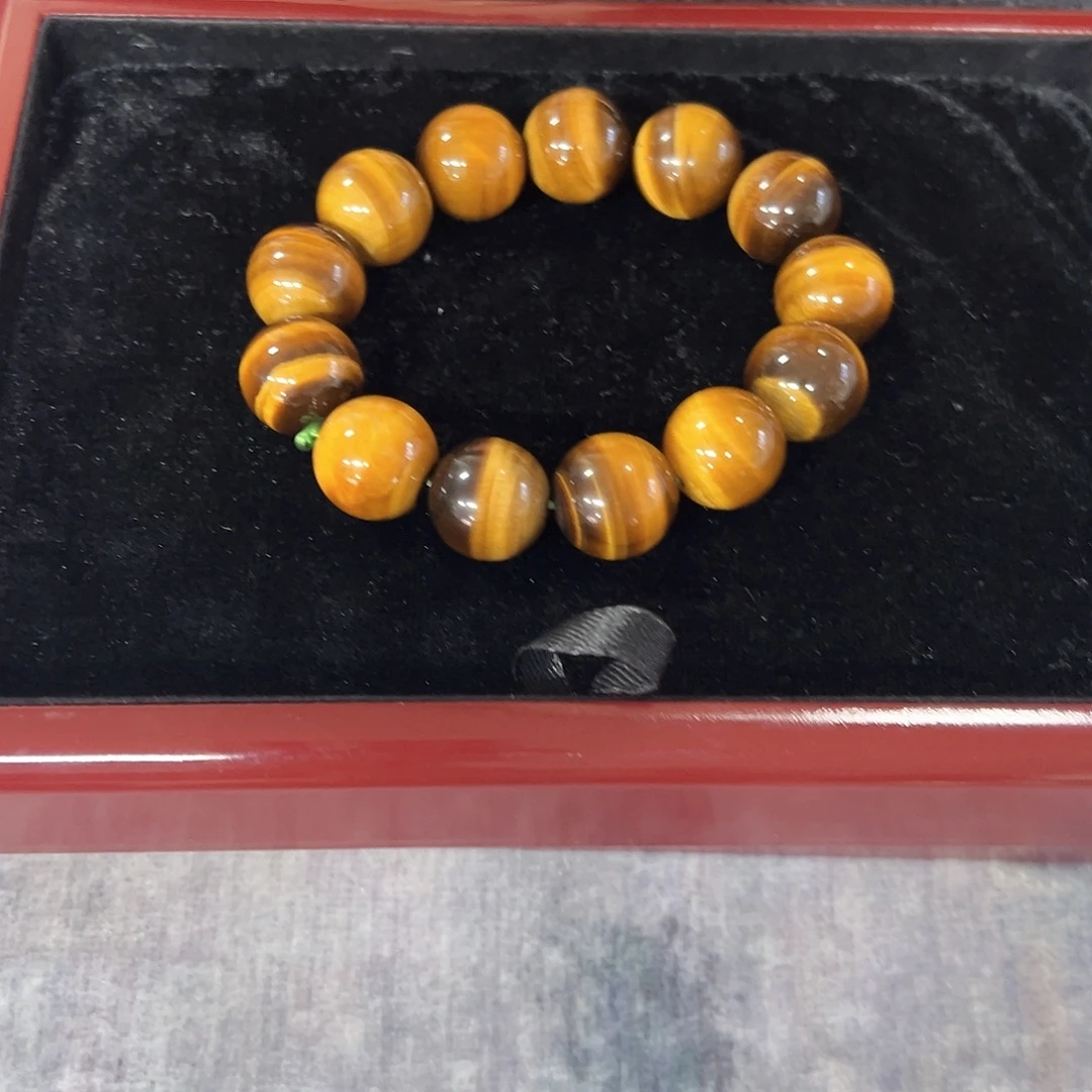 长石玉未镶嵌手串虎眼石单圈手串A16mm