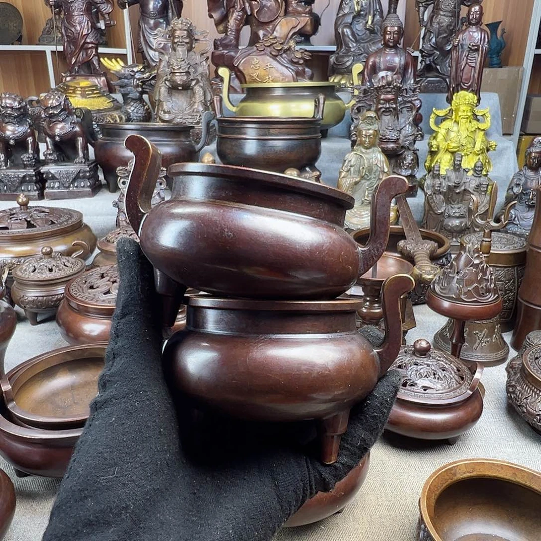 快***远铜香炉铜摆件铜工艺品风水摆件