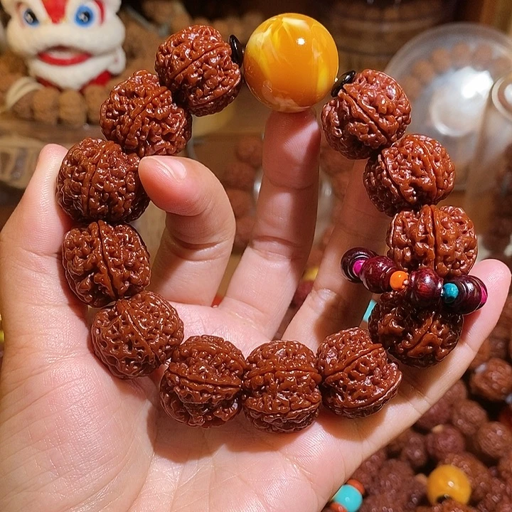 扬***航金刚菩提吊坠236玉华黄➕彩色跑环一物