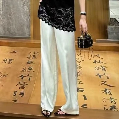 夏季薄款直筒裤绸缎