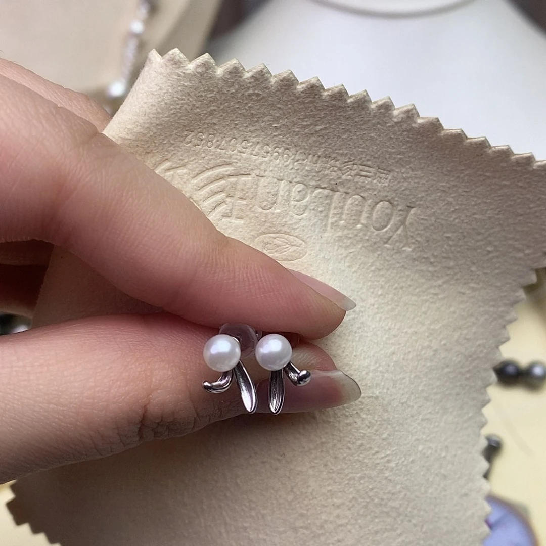 海水珍珠耳饰银S925镶嵌