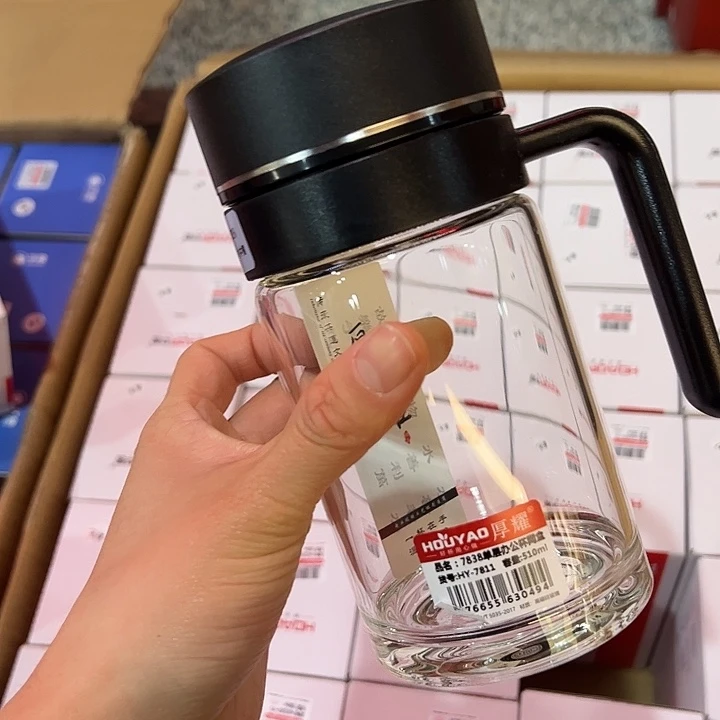 厚耀单层烫手玻璃杯510微瑕端杯黑色