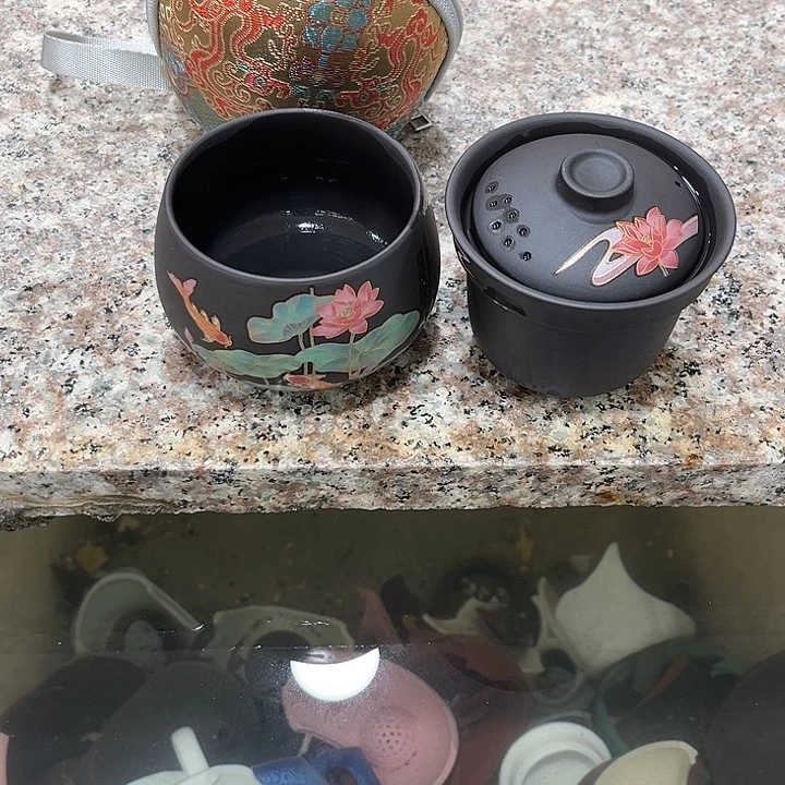 茶壶紫砂老紫泥单人旅行套装