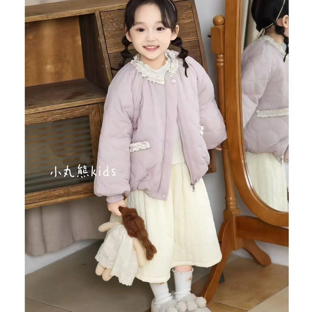 【芋泥紫】原版正版!2025韩版公主百搭棉服棉袄加厚甜美女童中小童