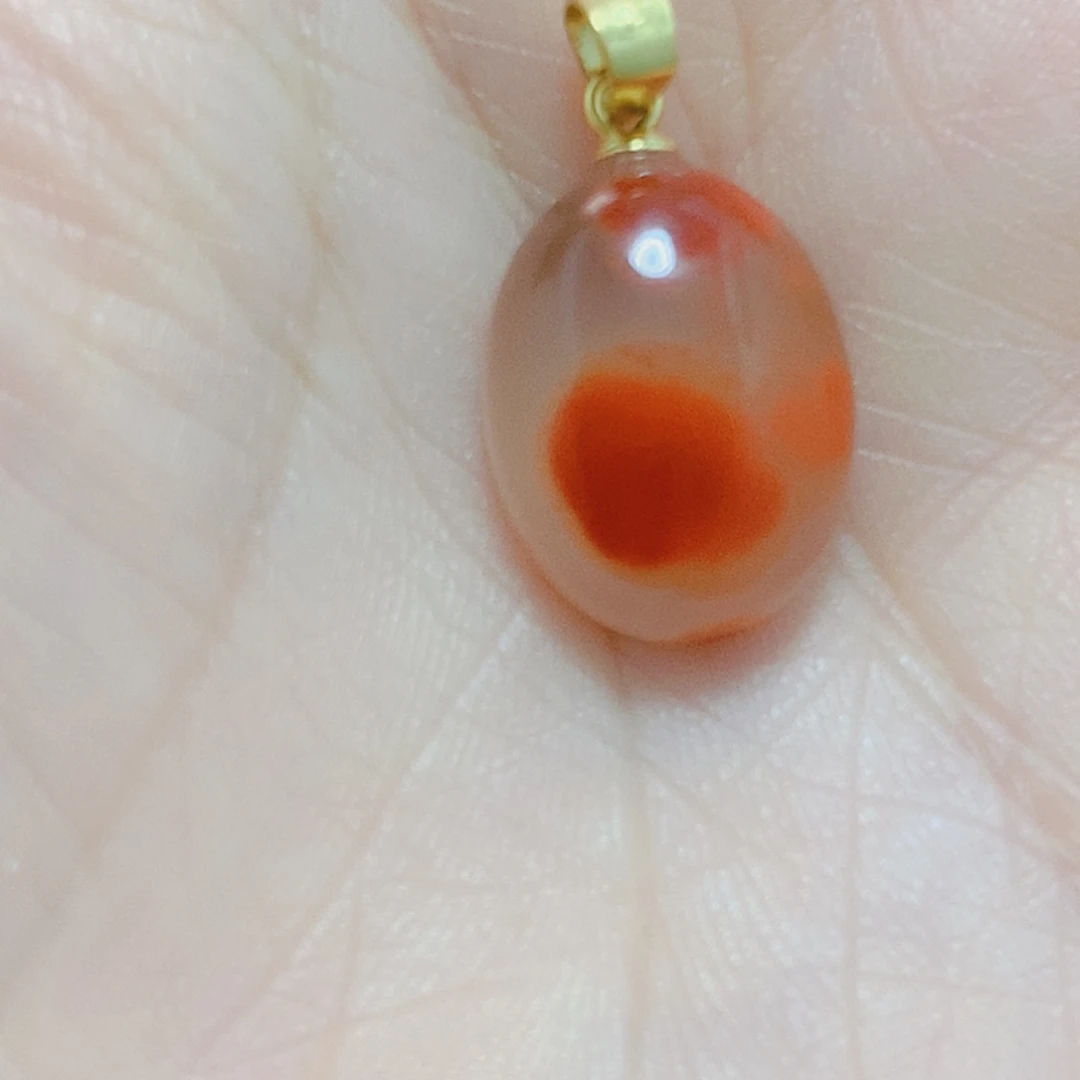 南红玛瑙银S925镶嵌吊坠(不含链)