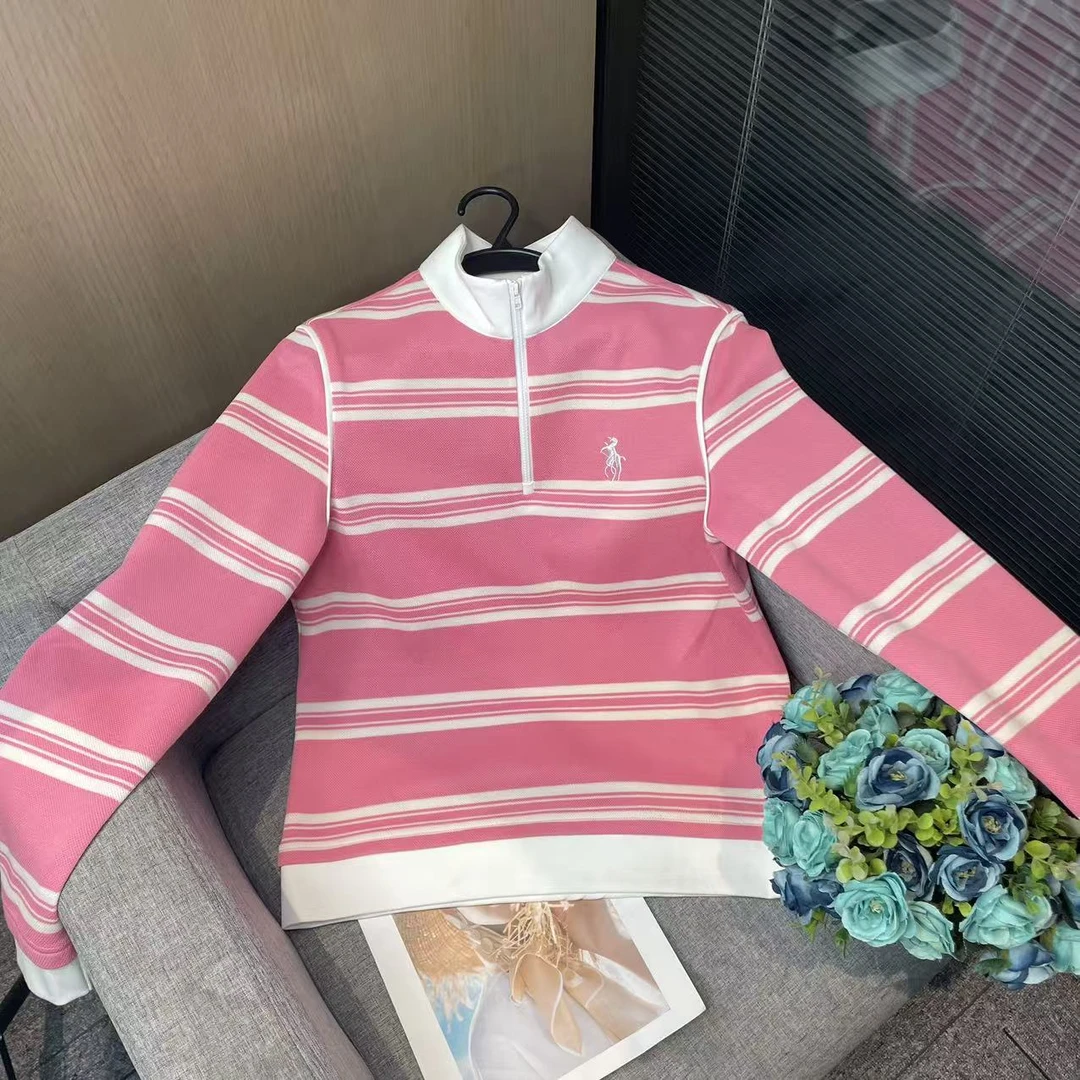 早秋新款时尚舒适轻柔螺纹拼色女款长袖-G50764