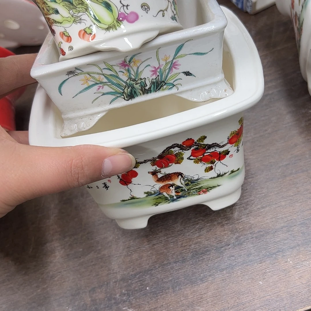 紫砂花盆ღ****ღ354号微瑕3个