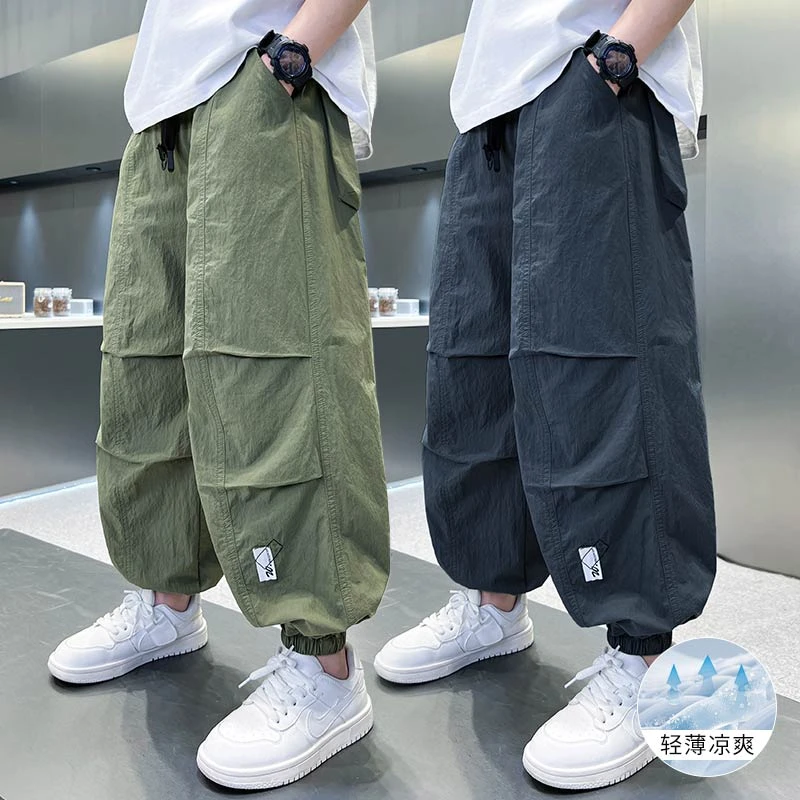 男童裤子夏季薄款防蚊裤2025中大童休闲韩版长裤宽松儿童夏款运动