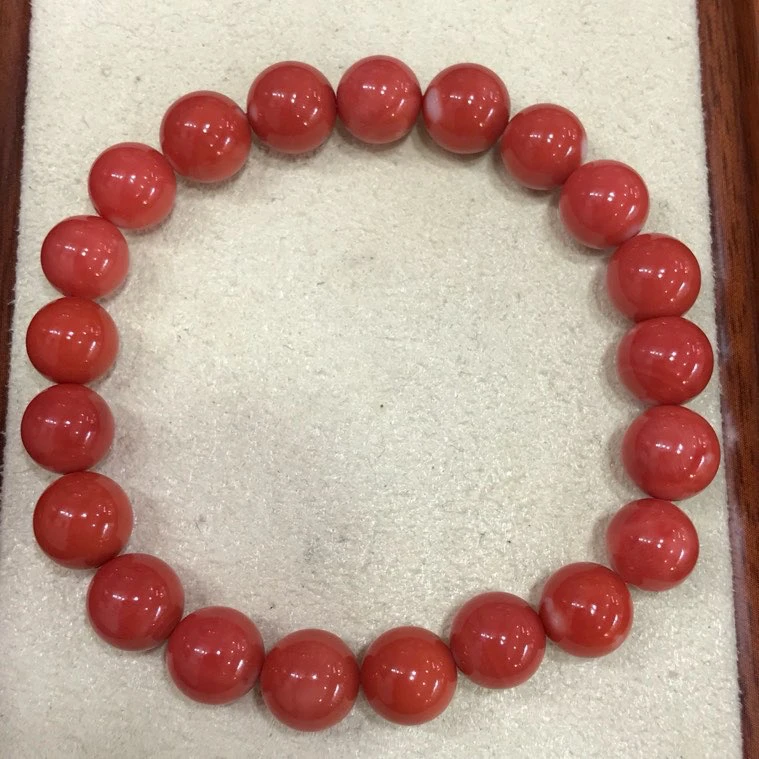 红珊瑚莫莫圆珠手串