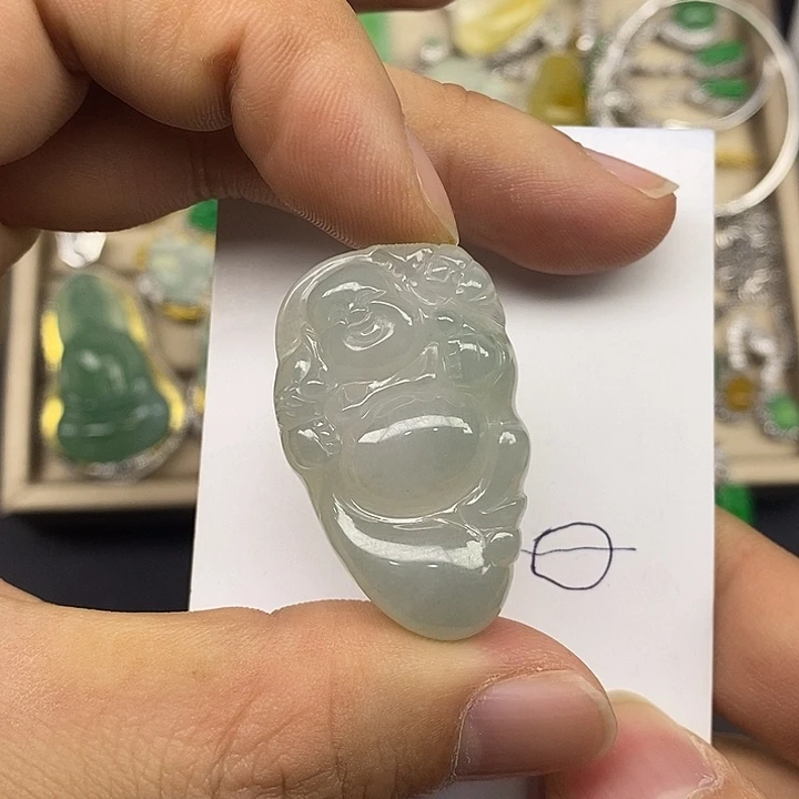 翡翠未镶嵌颈饰天然缅甸翡翠A货漏个