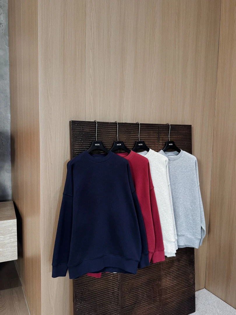 MZX极简风全棉质感高克重加绒加厚圆领四色卫衣休闲SY11678-M