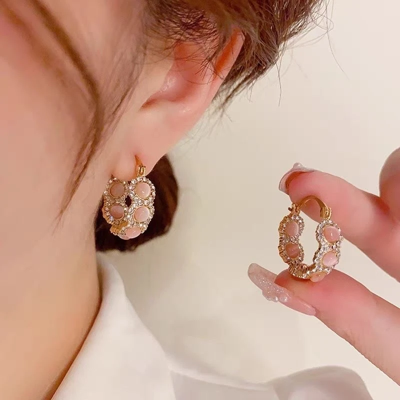 925银针 耳饰 金色轻奢风甜美日韩耳环复古法式-349