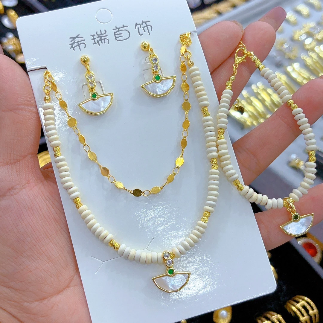 钛钢项链 纯手工款编织项链501-21-13时尚彩色百搭绿色复古小众美