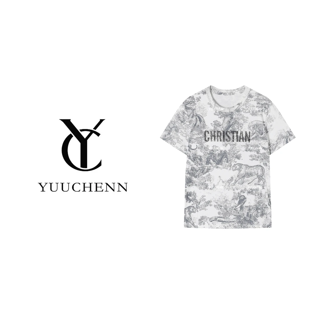 YUUCHENN 圆领撞色字母短袖T恤 W61193
