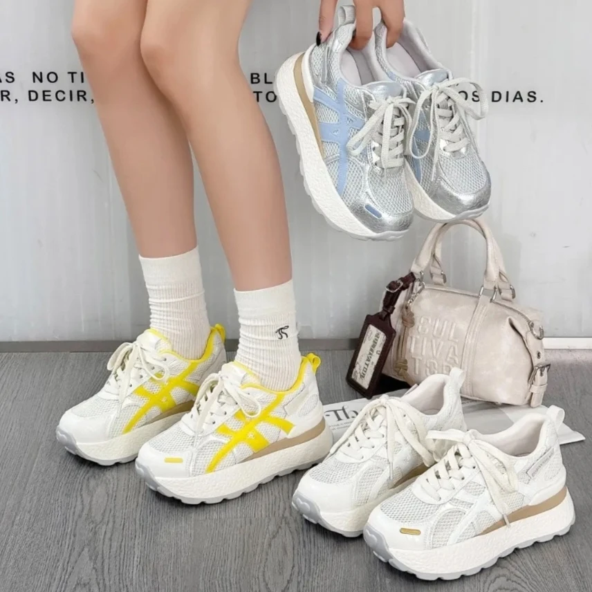 [6CM]隐形增高夏季德训鞋子女款爆款2025新款百搭小众鞋子阿甘鞋