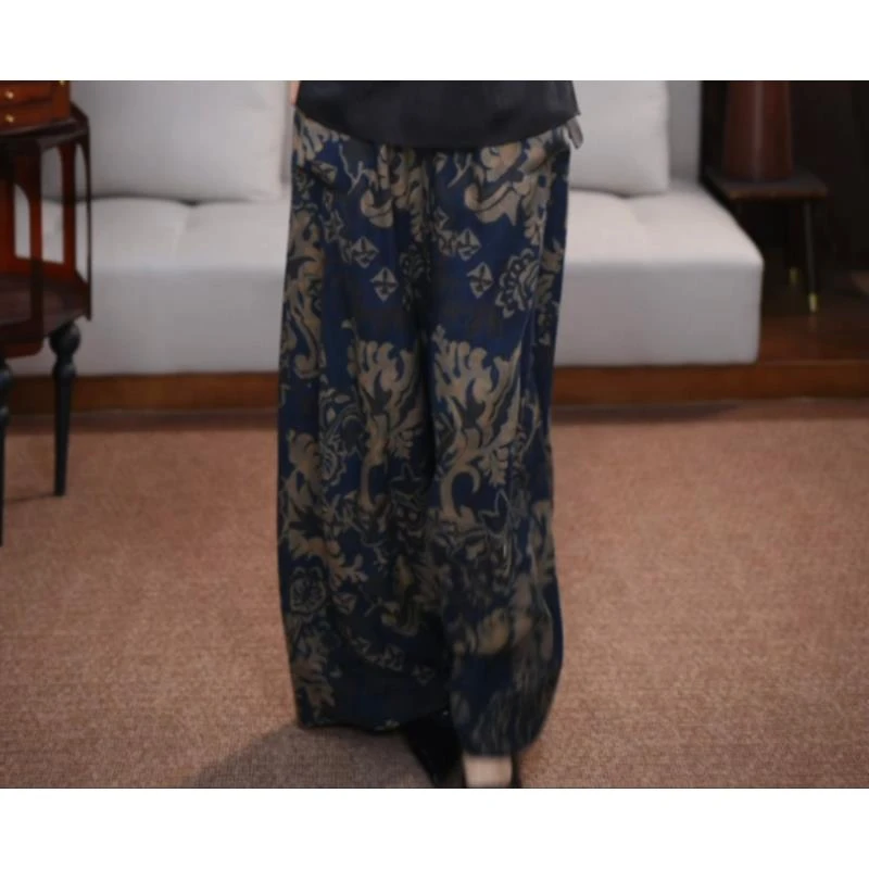 B【承清】新中式松紧腰显瘦国风百搭宽松气质夏季中式设计师裤子