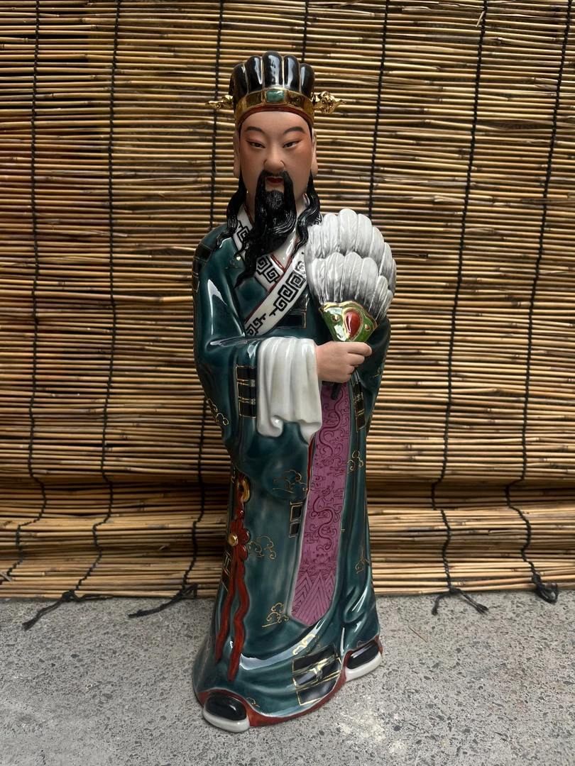 诸葛亮景德镇陶瓷手工雕刻三国人物神像卧龙先生孔明中式收藏摆件