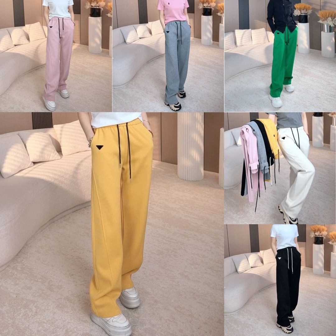 【 567】2025春季新品时尚百搭款潮流纯色休闲享受颜气抽绳女士长裤