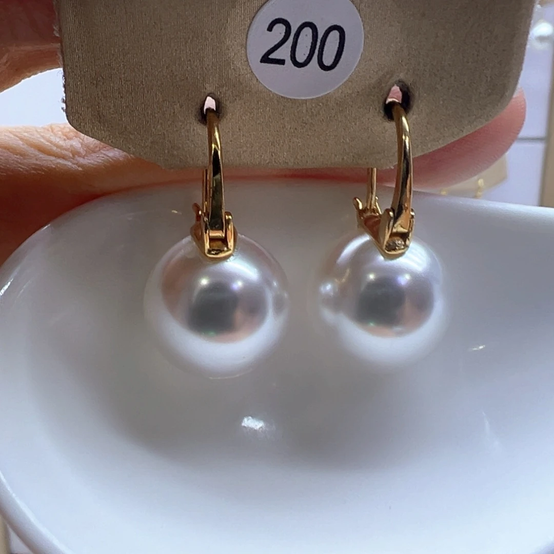 银S925镶嵌淡水珍珠耳饰