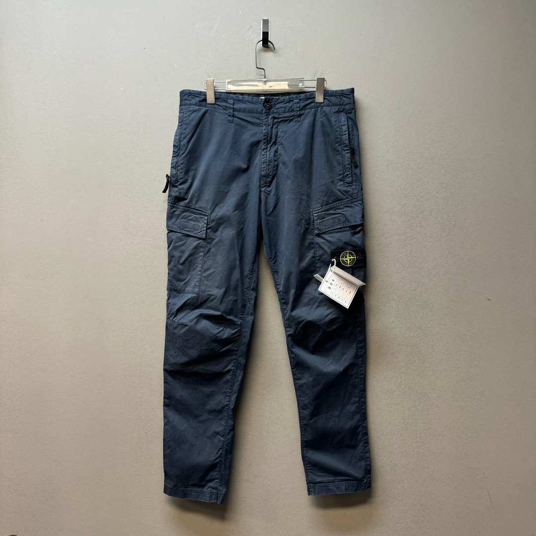 Stone island 石头岛/04049/蓝黑色水洗高价款工装长裤 33码
