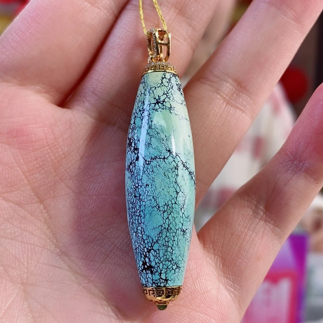 绿松石18K金镶嵌珠宝奇石