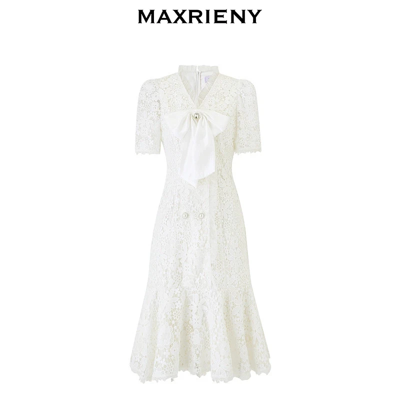 MAXRIENY夏连衣裙女装蕾丝气质时尚夏季法式收腰MS88DR055A10