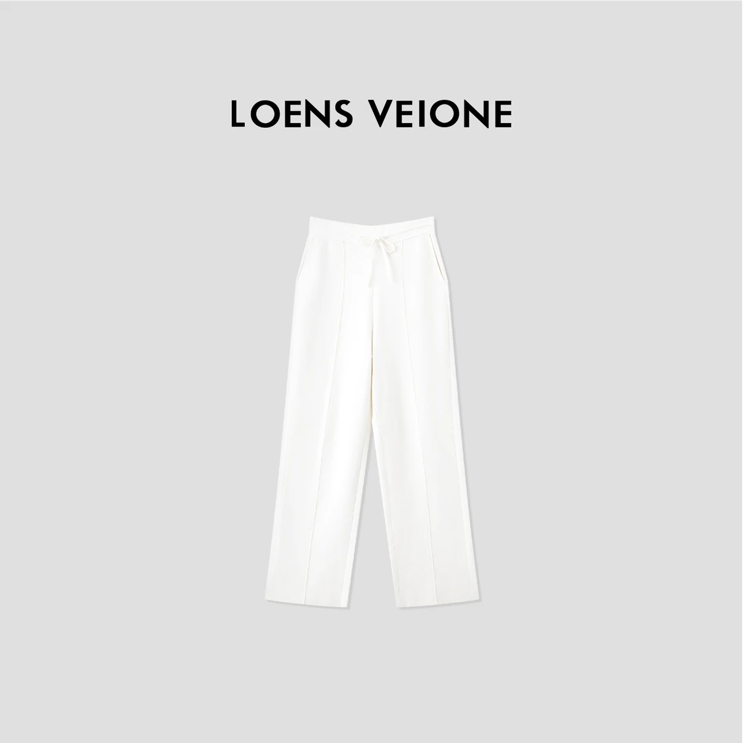 LOENS VEIONE/路斯威亚 春季时尚白色百搭休闲裤23CVDG0565N
